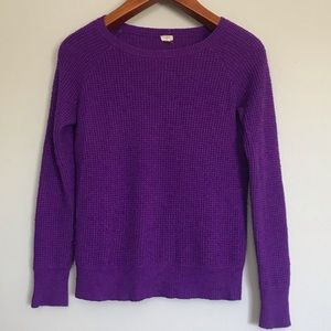 J. Crew purple waffle weave wool/alpaca sweater